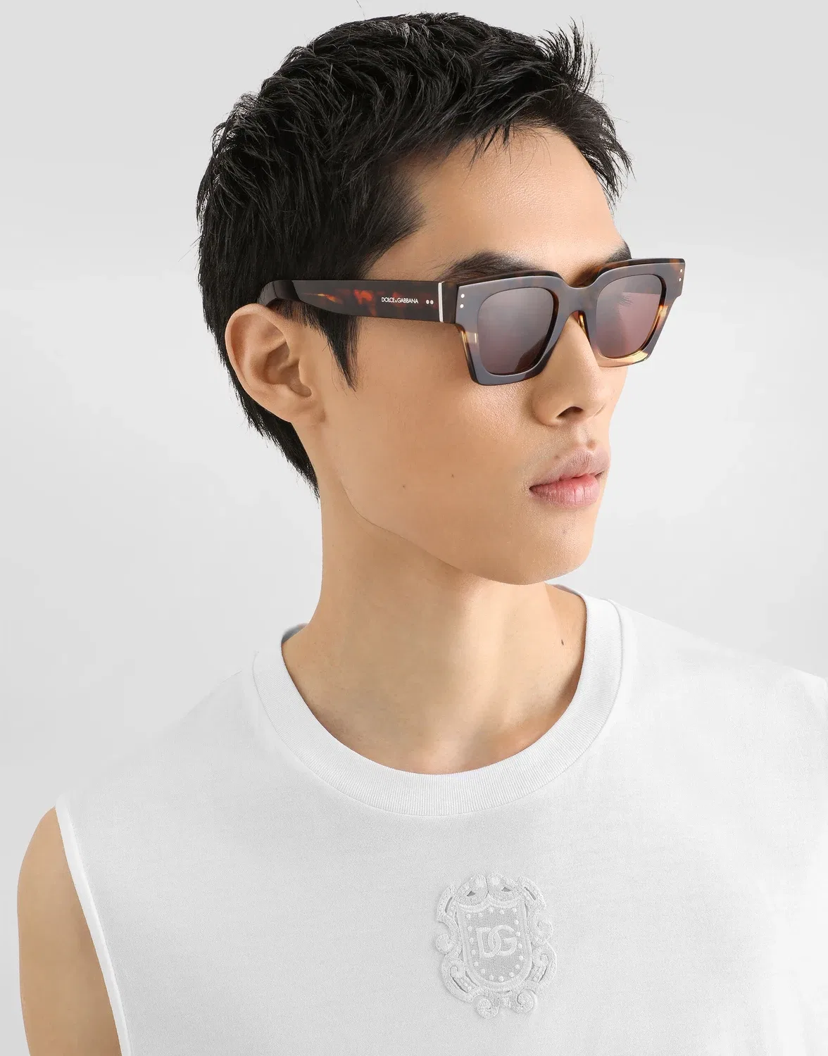 Хлопковый топ на бретельках с нашивкой Dolce & Gabbana, белый — фото 4