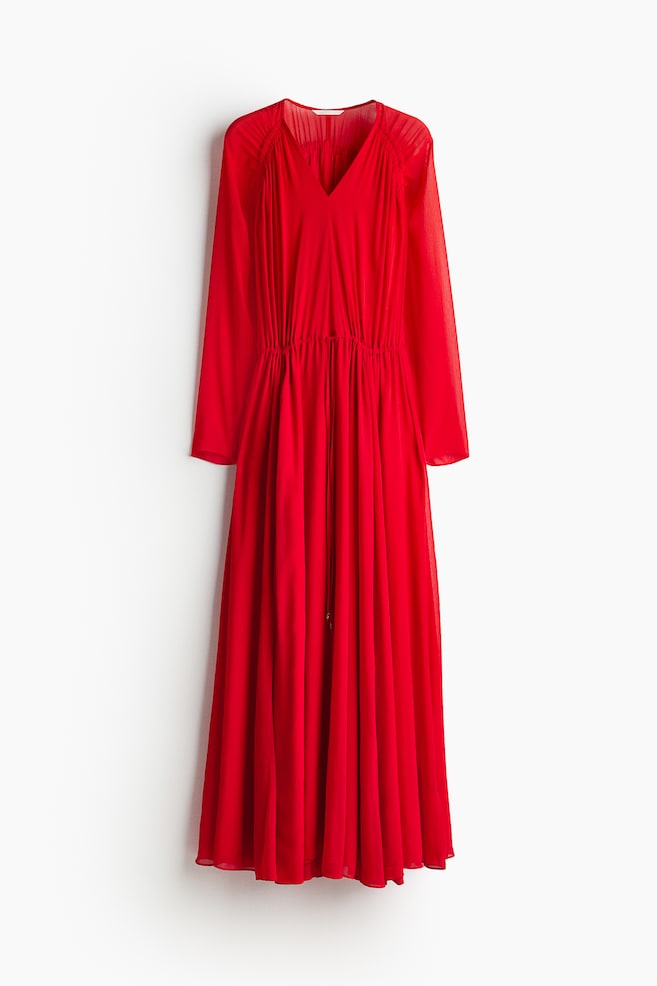 

Длинное шифоновое платье H&M, красный