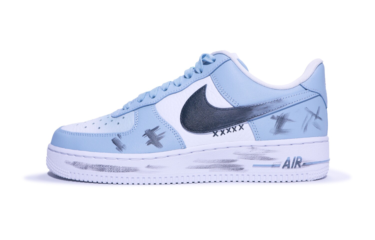

Кроссовки Nike Air Force 1 Skateboarding Shoes Men Low-top Blue/black/white, синий/черный/белый