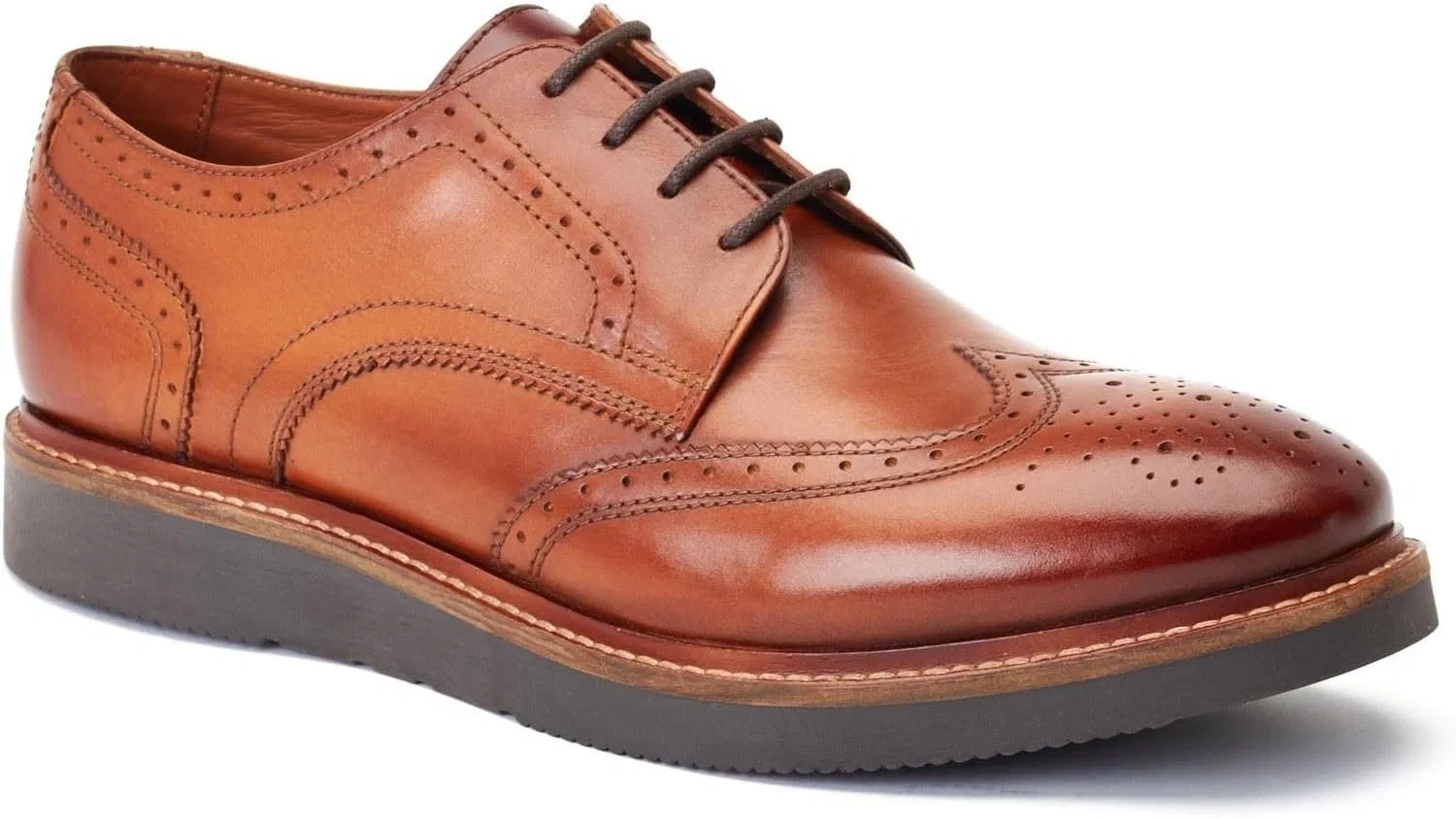 Мужские кожаные туфли-броги Base London Joe, Burnt Tan