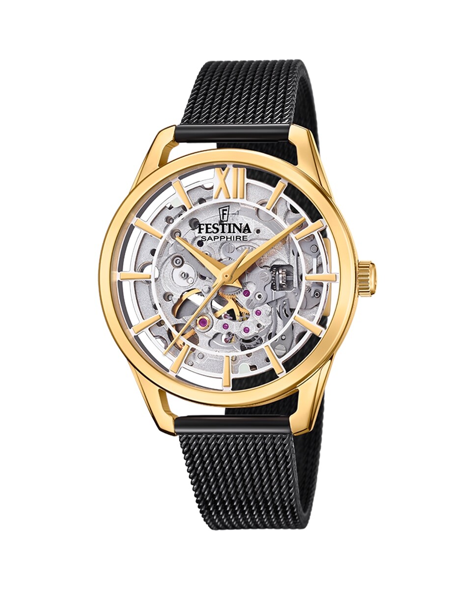 

Женские часы F20629/2 автоматические черные стальные Festina, черный