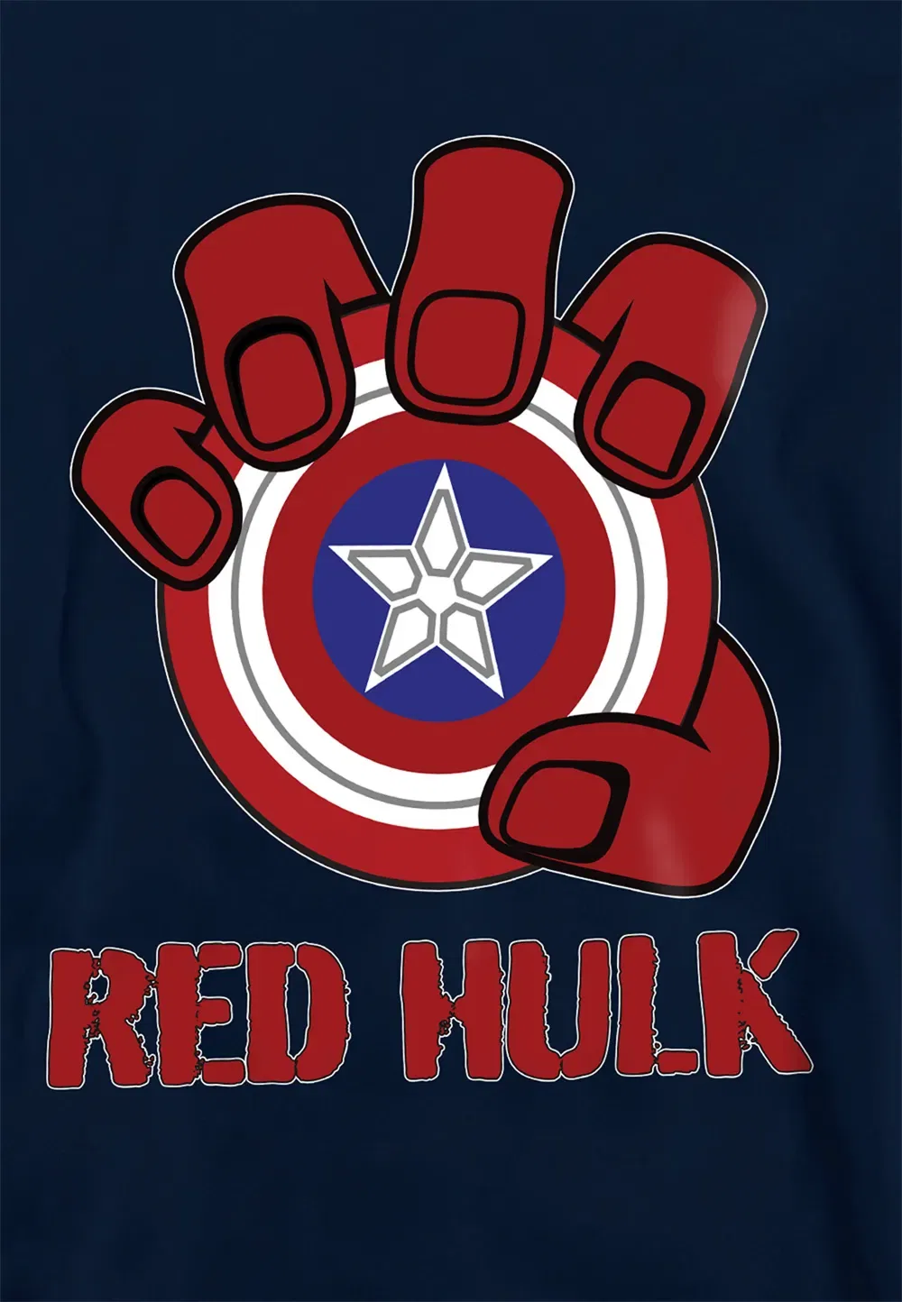 Детская худи Marvel Captain America Red Hulk Shield, темно-синий, темно-синий — фото 2