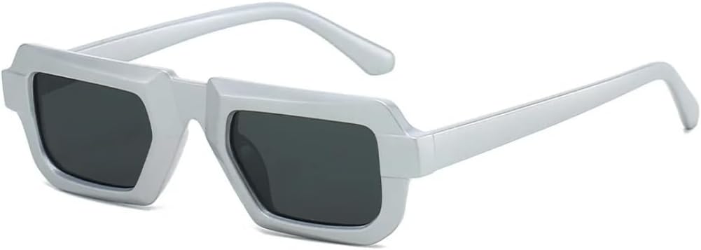 

Женские солнцезащитные очки в ретро-оправе с леопардовым принтом, роскошные панк-очки, мужские очки в маленькой оправе с защитой от УФ-излучения UV400 HHZZYVY, Silvery Black