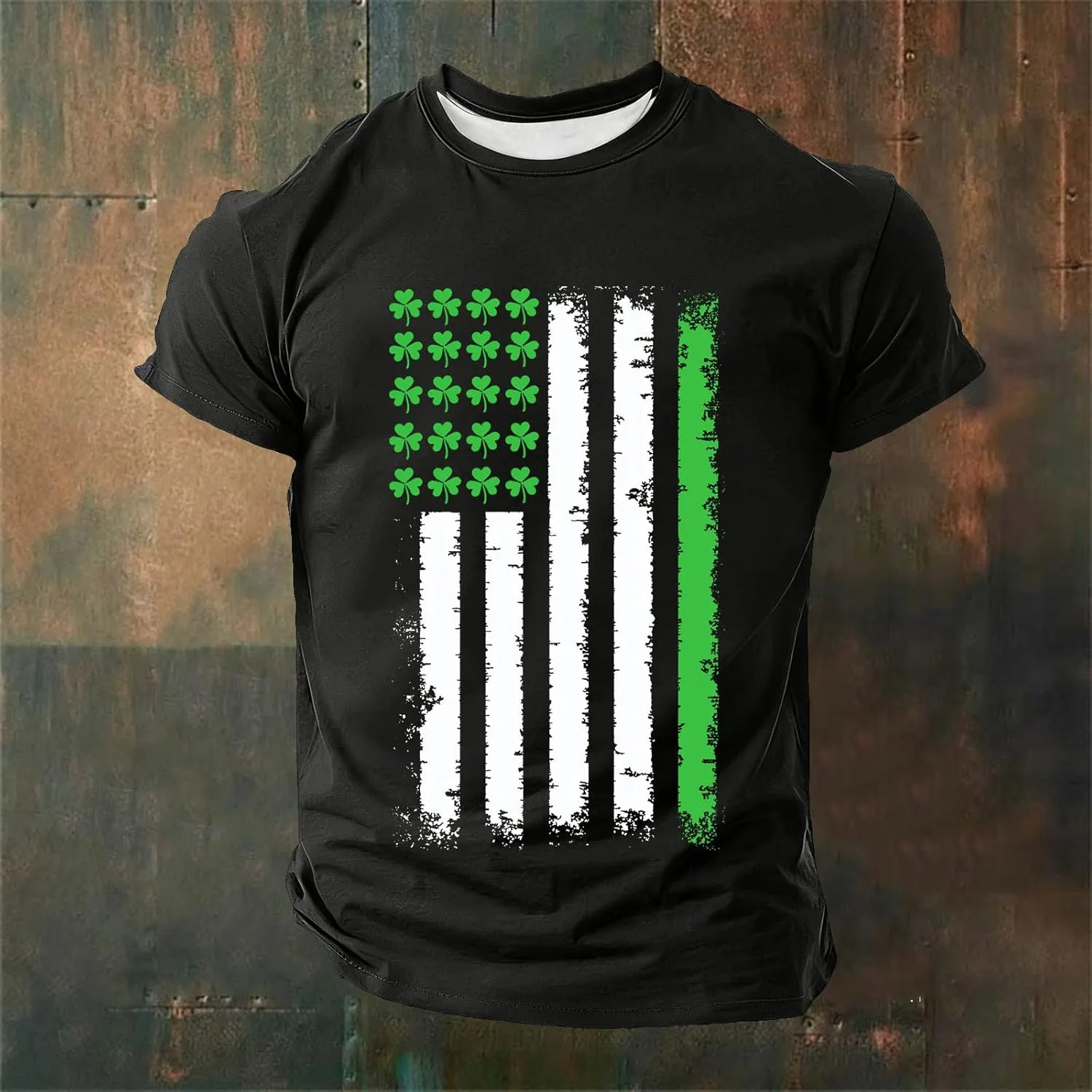 Футболка с коротким рукавом St. Patrick's Day с принтом трилистника — фото 2