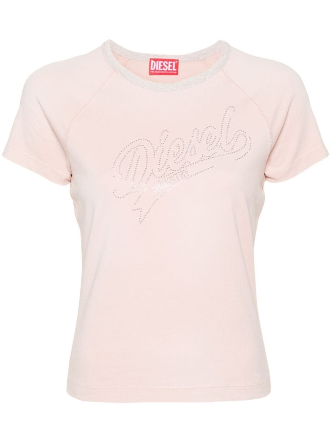 

Diesel футболка T-Vincie со стразами, розовый