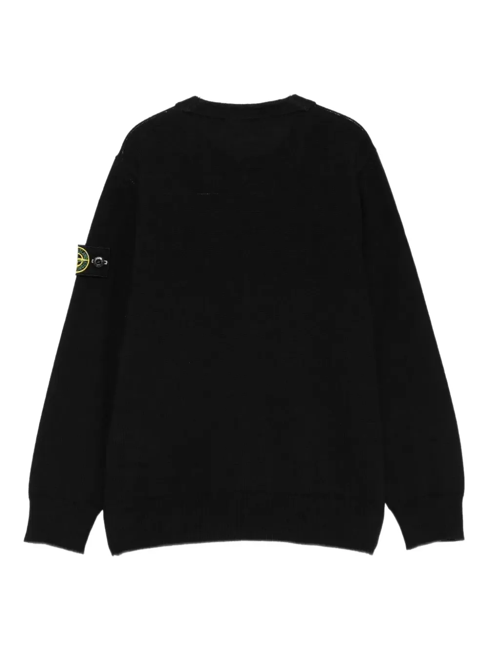 Свитер с круглым вырезом и нашивкой-компасом Stone Island Junior, черный — фото 2