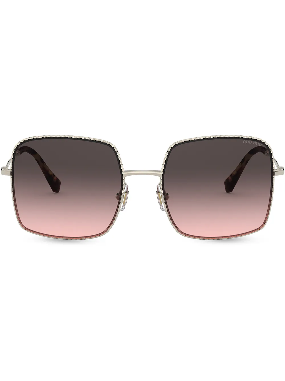 

Солнцезащитные очки в квадратной оправе Miu Miu Eyewear, золотой