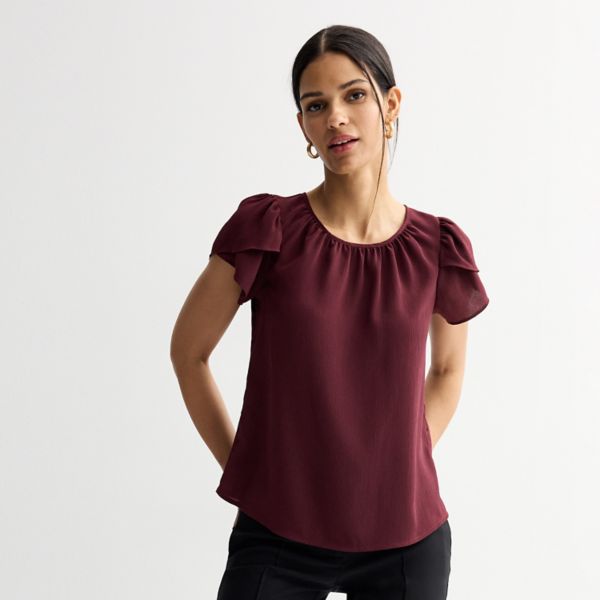 

Блузка с тюльпановыми рукавами мини Nine West, цвет maddie plum