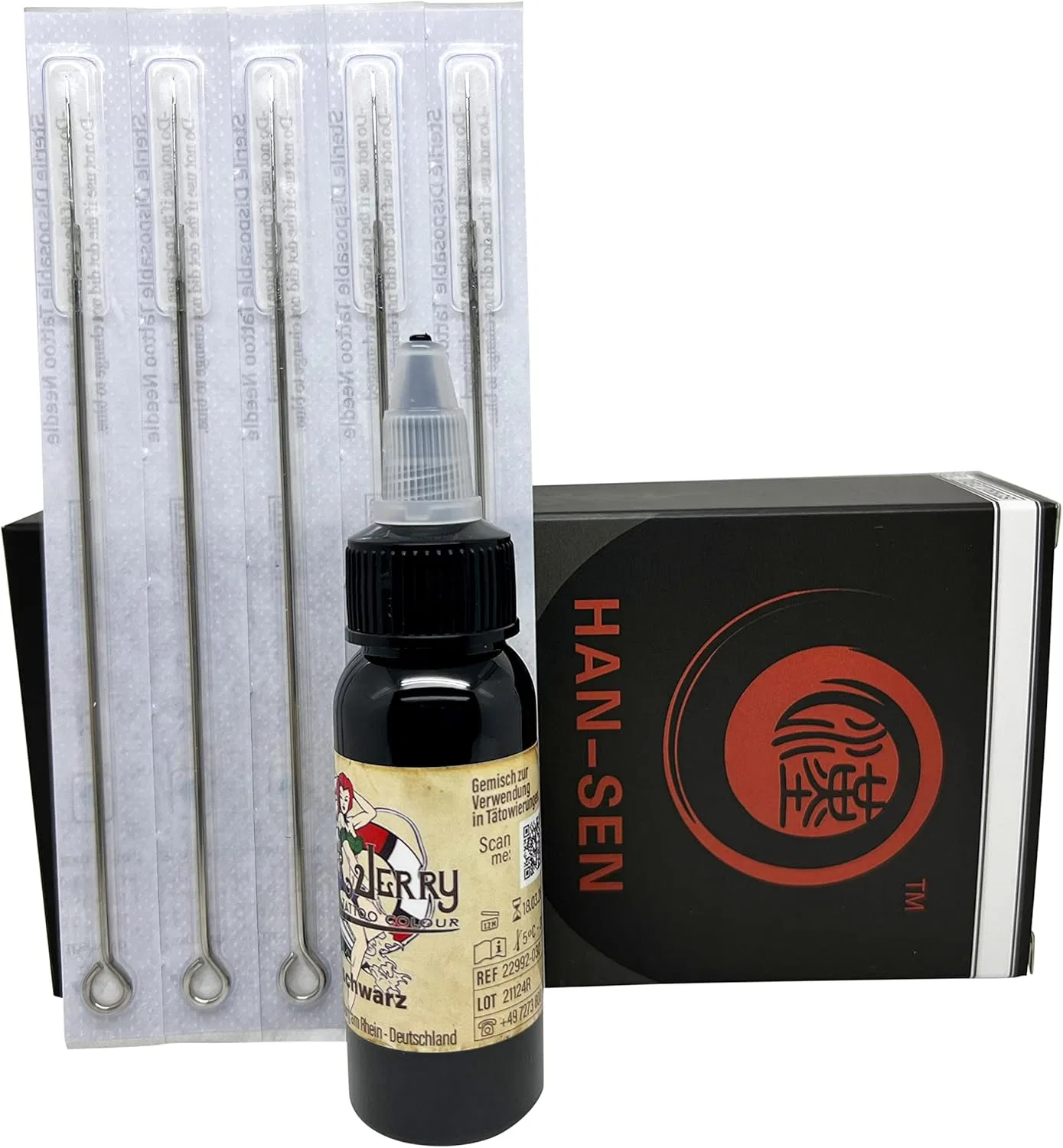Набор для татуировок Han-Sen с краской Sailor Jerry и иглами Han-Sen
