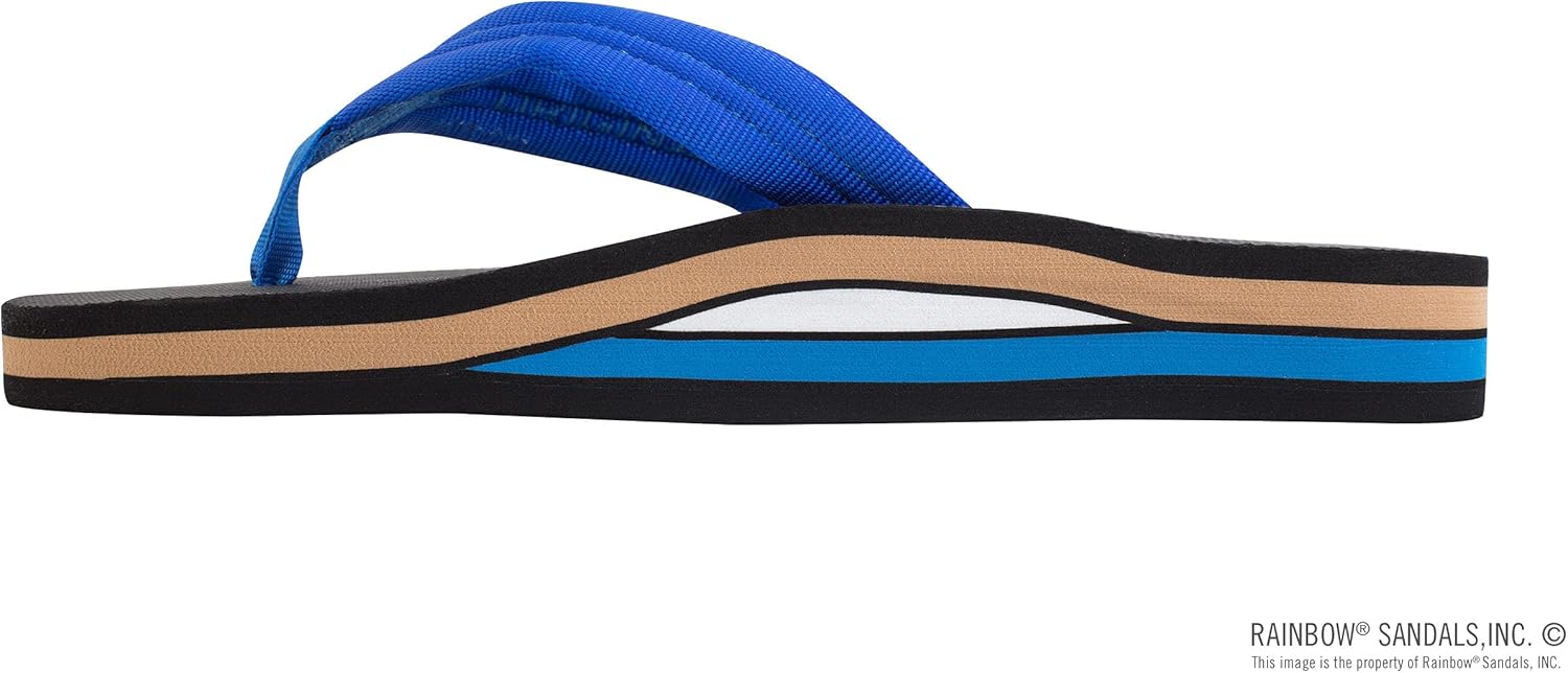 Мужские сандалии Rainbow Double Layer Soft Top 1" с нейлоновым ремешком и наполнителем из EVA-резины Rainbow Sandals, синий/черный — фото 2