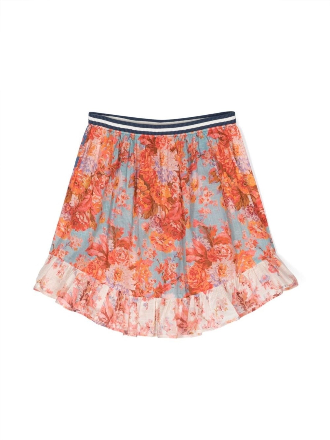 

ZIMMERMANN Kids юбка с оборками и цветочным принтом, розовый