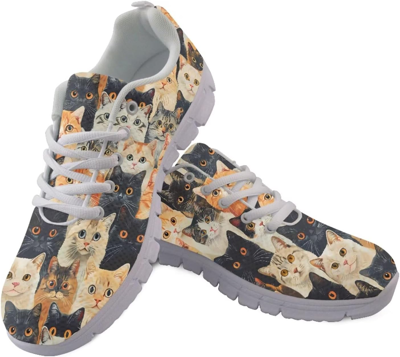 

Мужские удобные кроссовки PinUp Angel с графическим дизайном, дышащей сеткой, для повседневной ходьбы, Funny Cats