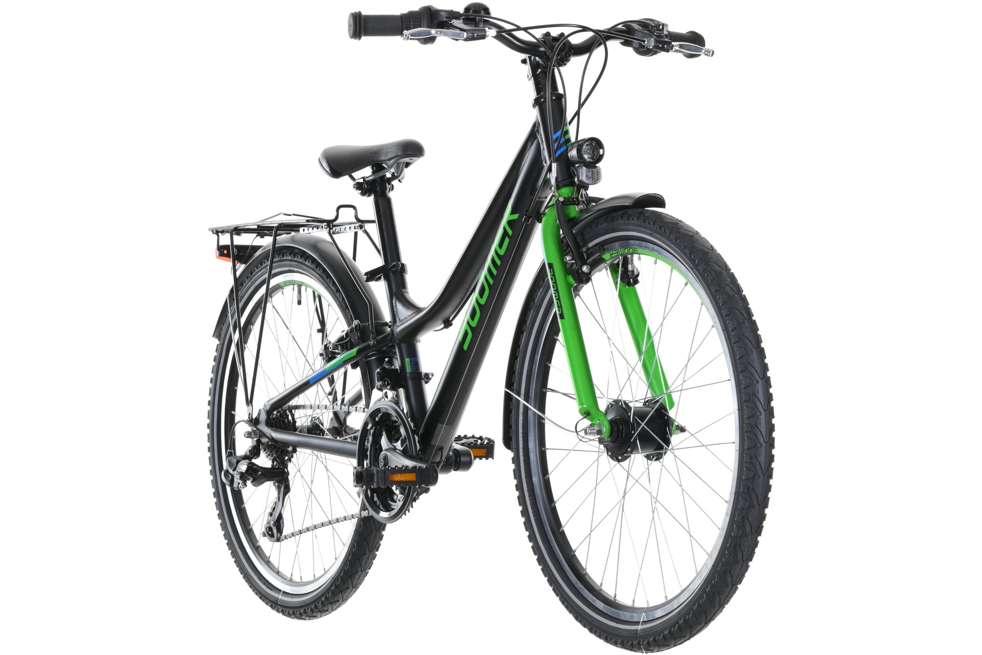 Детский велосипед Boomer RACER 24 - 24 дюймов - Diamant - 2024, цвет Schwarz|black/green/blue — фото 2