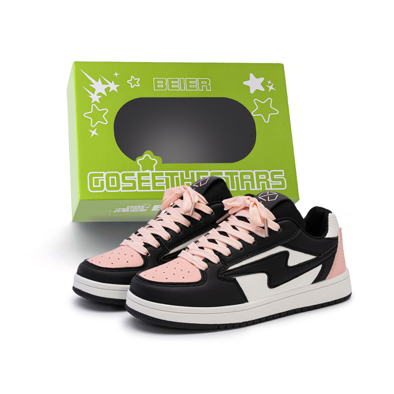 

BEIER Низкие скейтерские кроссовки унисекс цвет сакуры розовый - черный розовый, цвет Black Pink