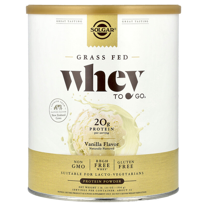 

Solgar, Whey To Go, порошок сывороточного белка, ваниль, 936 г (33 унции)