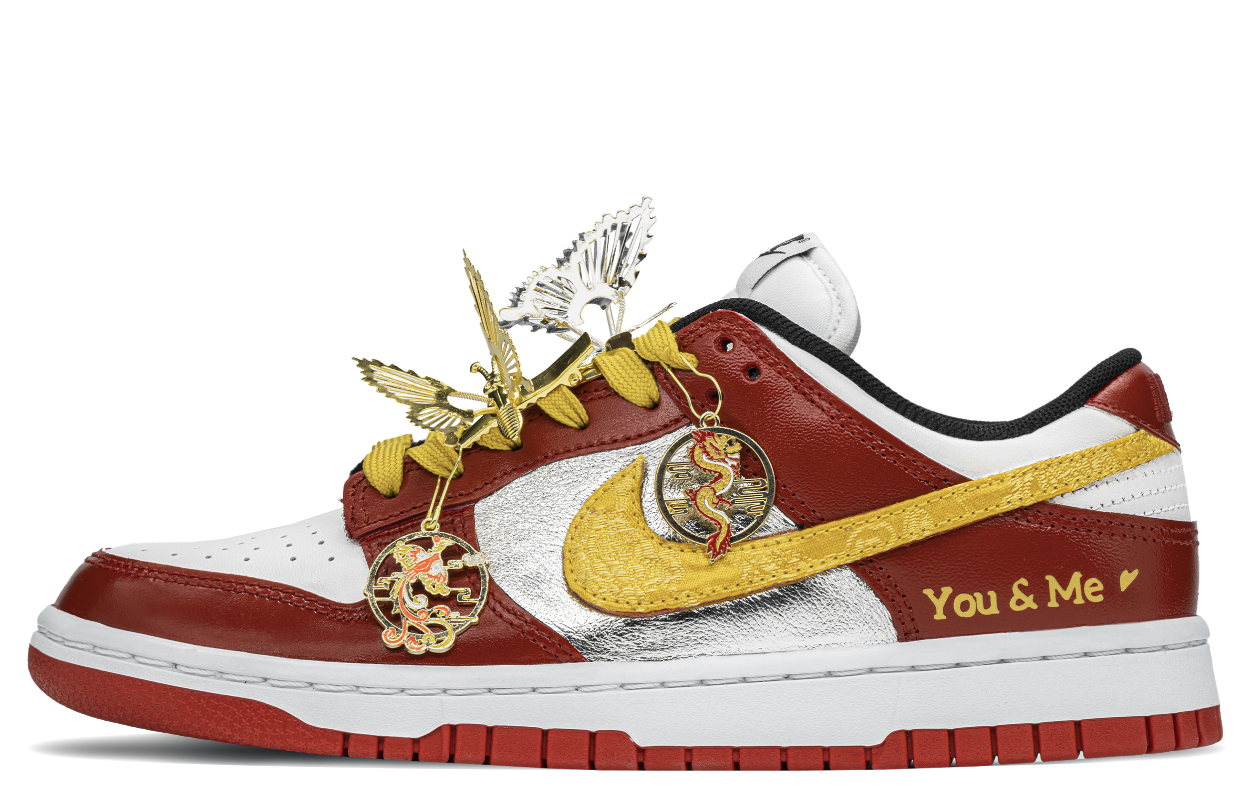 

Кроссовки Nike Dunk Skateboard Shoes Unisex Low-Top Red/Gold