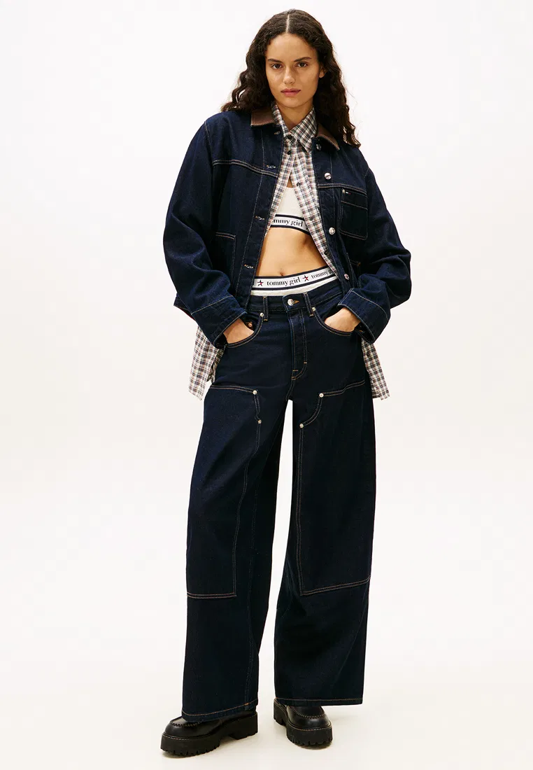 Джинсовая куртка, оверсайз, Tommy Jeans Tommy Hilfiger, синий — фото 4