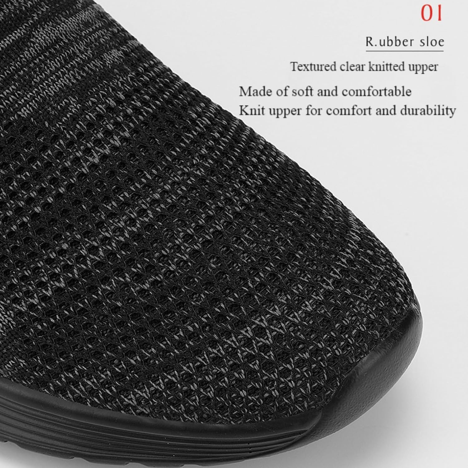 Мужские повседневные лоферы Myallfeet с сеткой, слипоны, модные, легкие, удобные кроссовки для ходьбы с амортизирующей подушкой, черный — фото 4
