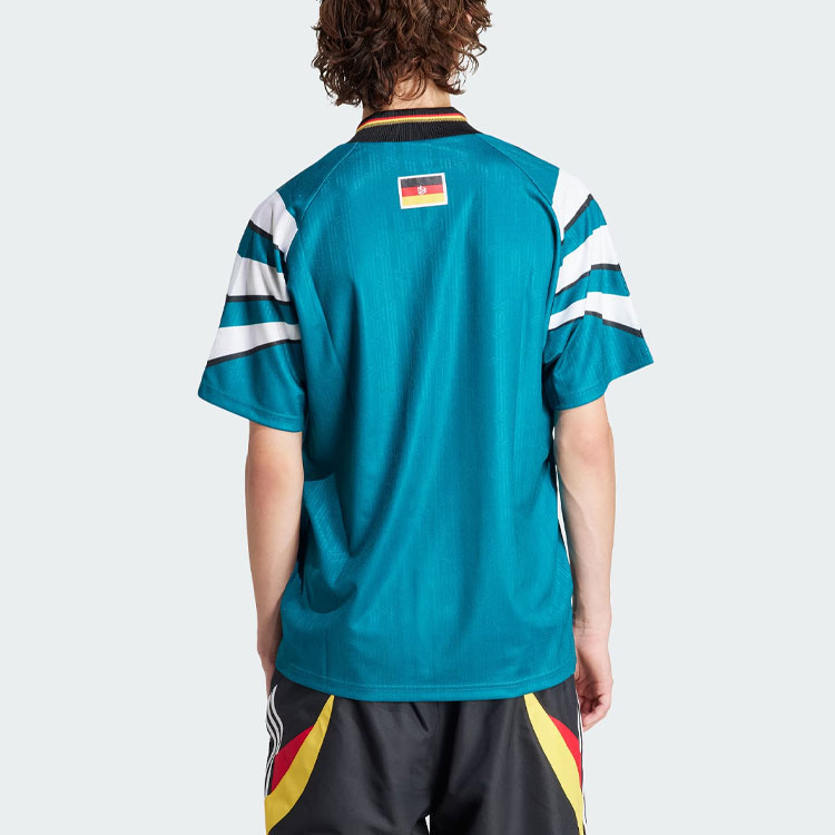 Футболка Германия гостевая '96 Adidas, темно-травянисто-зеленая — фото 4