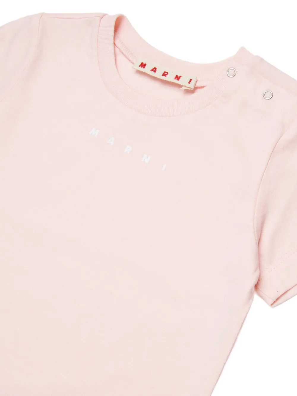 Футболка с круглым вырезом и логотипом Marni Kids, розовый — фото 3