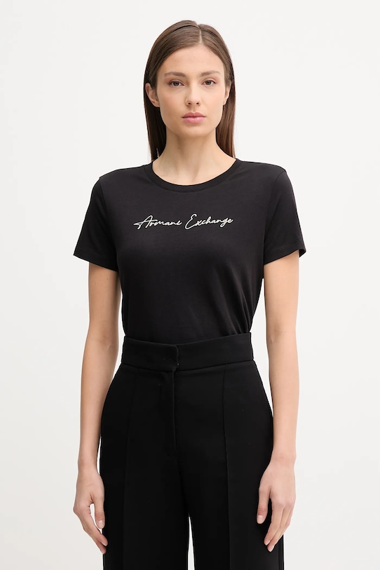 

Хлопковая футболка Armani Exchange, черный
