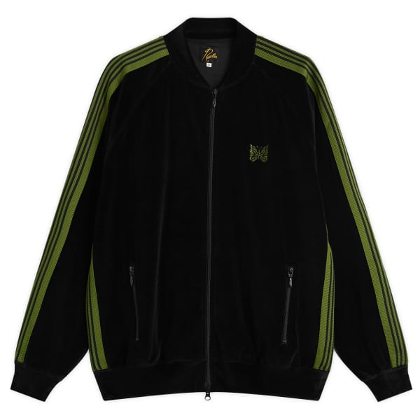 

Спортивная куртка с велюровым воротником и рубчиком Needles, черный