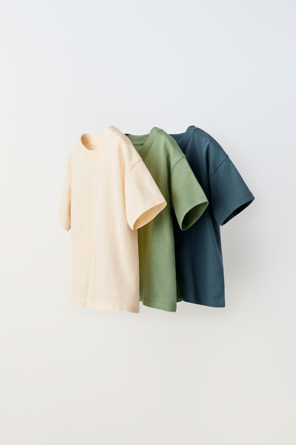 

Упаковка из 3 однотонных футболок ZARA, цвет duck blue