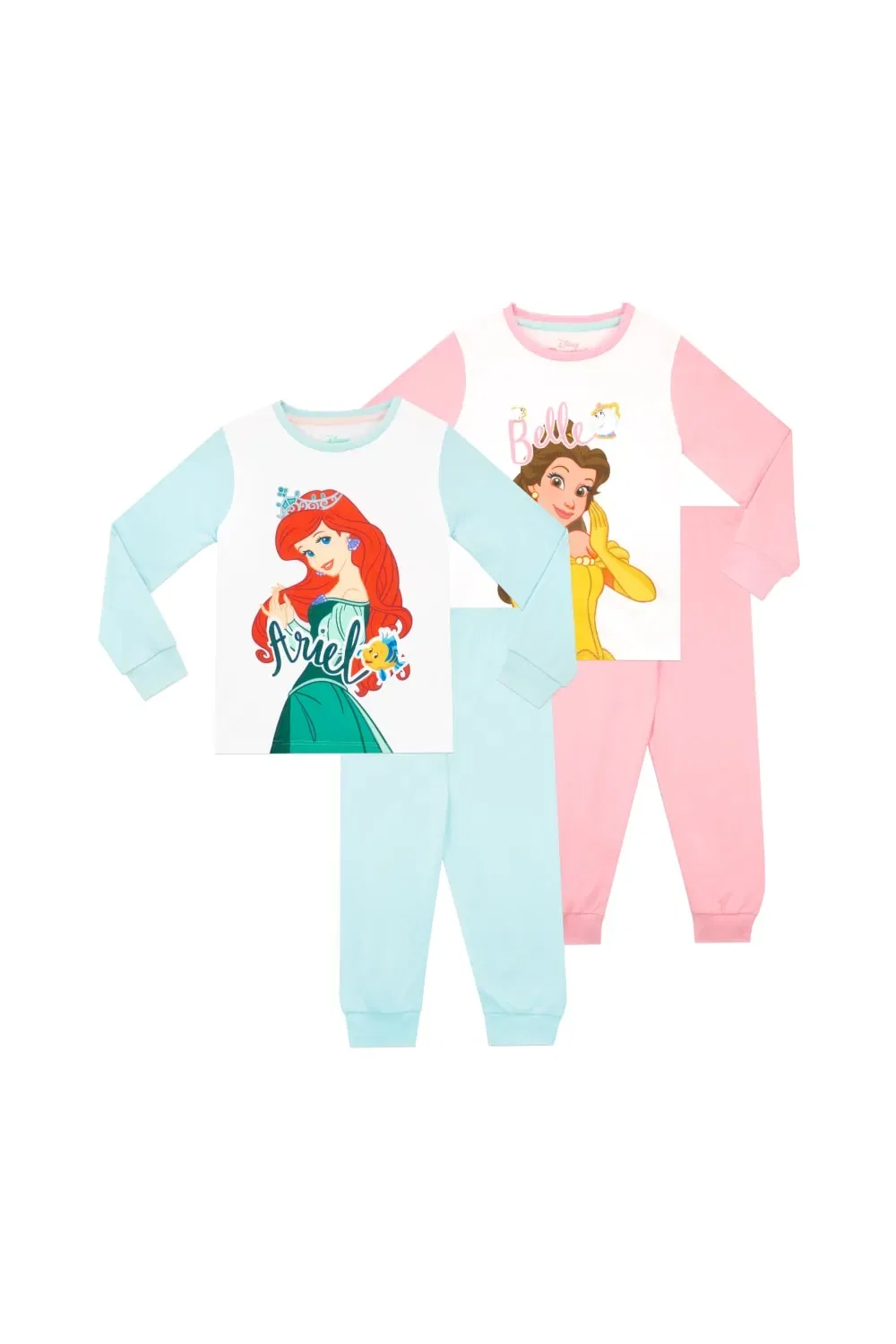 Пижама Disney Princess 2шт Ариэль и Белль, розовый