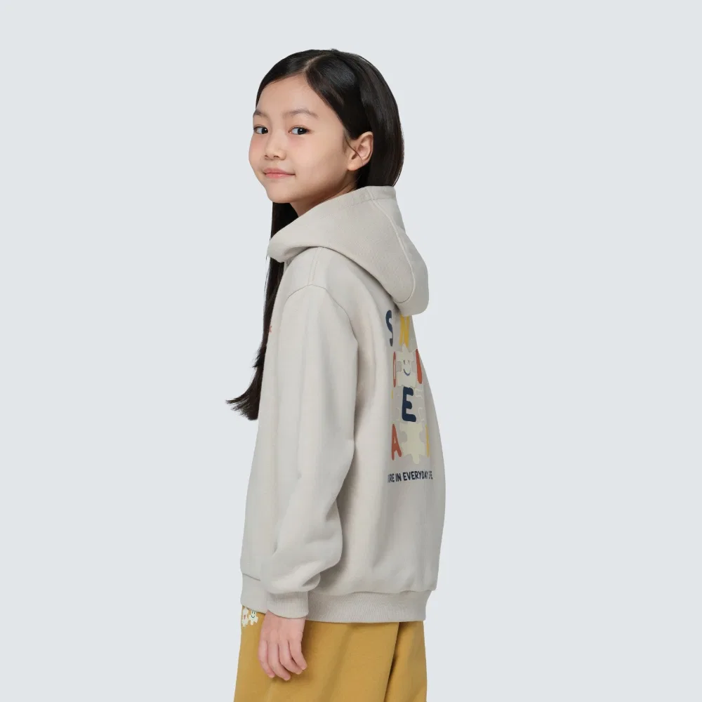Детское худи с графическим принтом светло-бежевое от Snowpeak Apparel Kids
