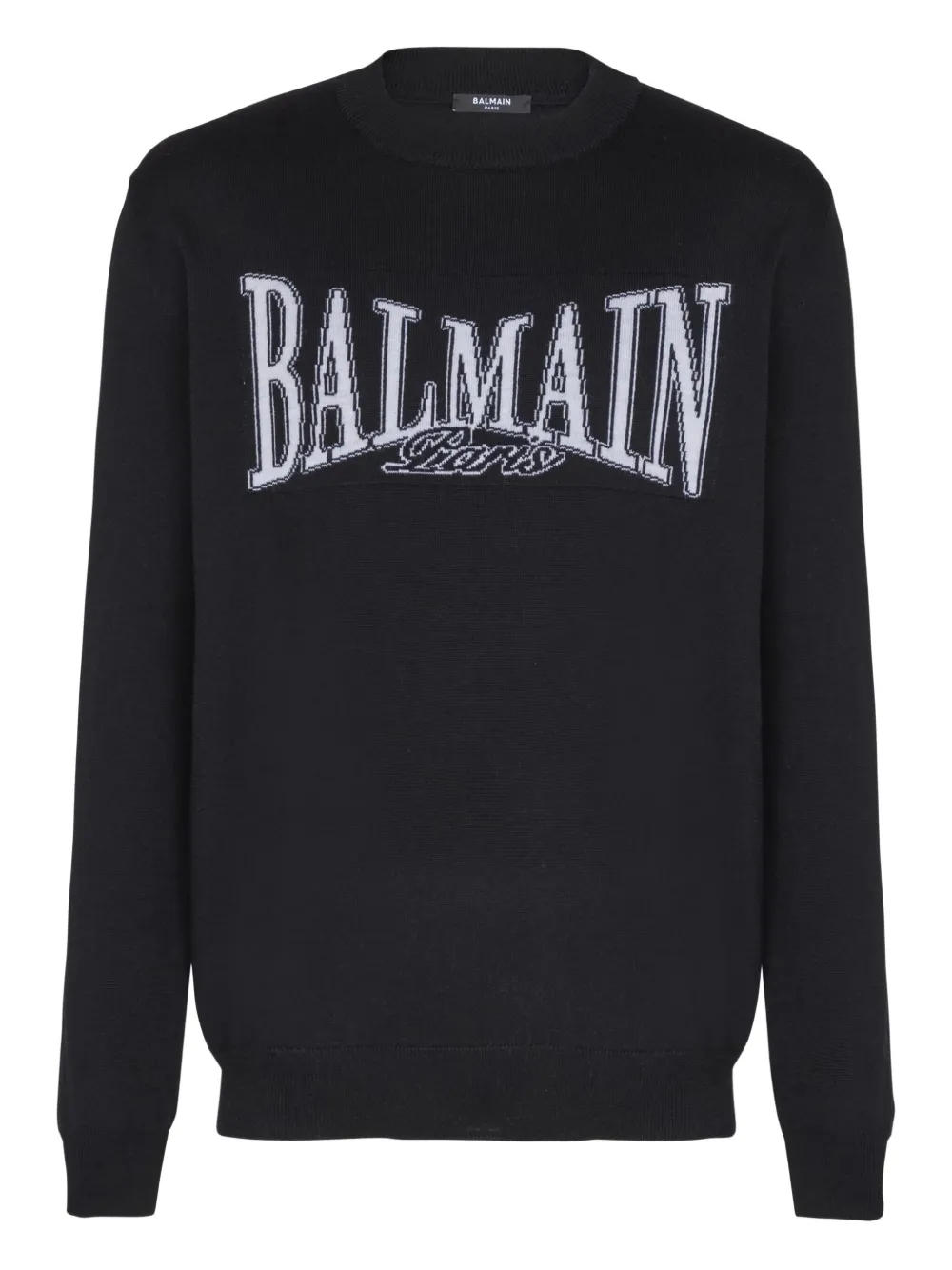 

Свитер с жаккардовым логотипом BALMAIN, черный