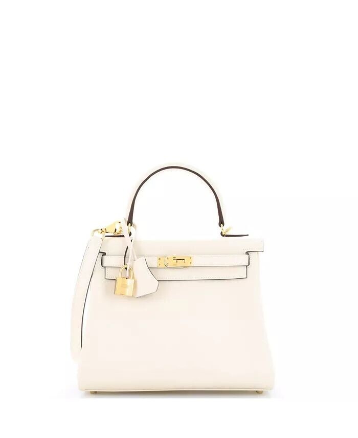 

Сумочка Kelly 25 Light Swift с золотой фурнитурой Pre-Owned HERMÉS, белый