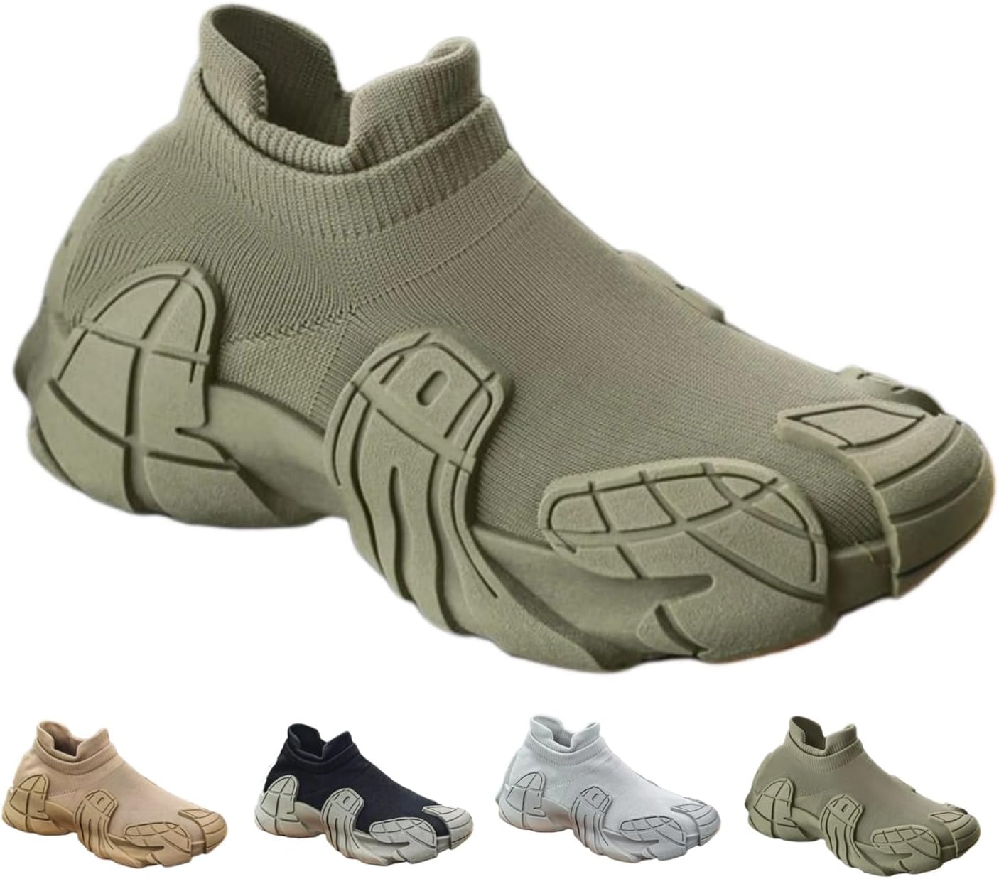 

Женские и мужские дышащие массивные кроссовки из сетки, без шнурков, высокой посадки, легкие, удобные, для прогулок, повседневные, спортивные, баскетбольные Macefil, зеленый