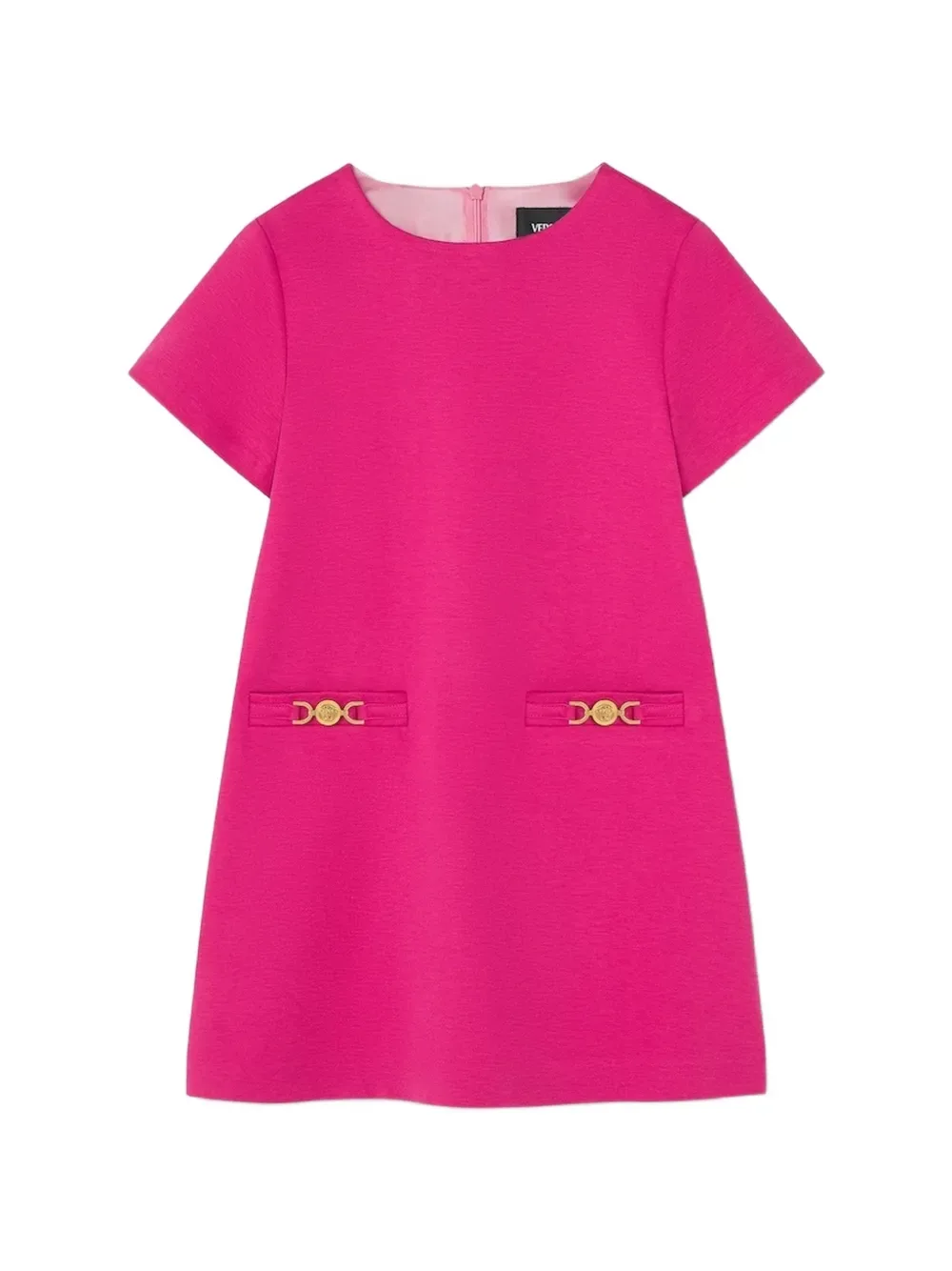 Платье с деталями Медузы Versace Kids, розовый