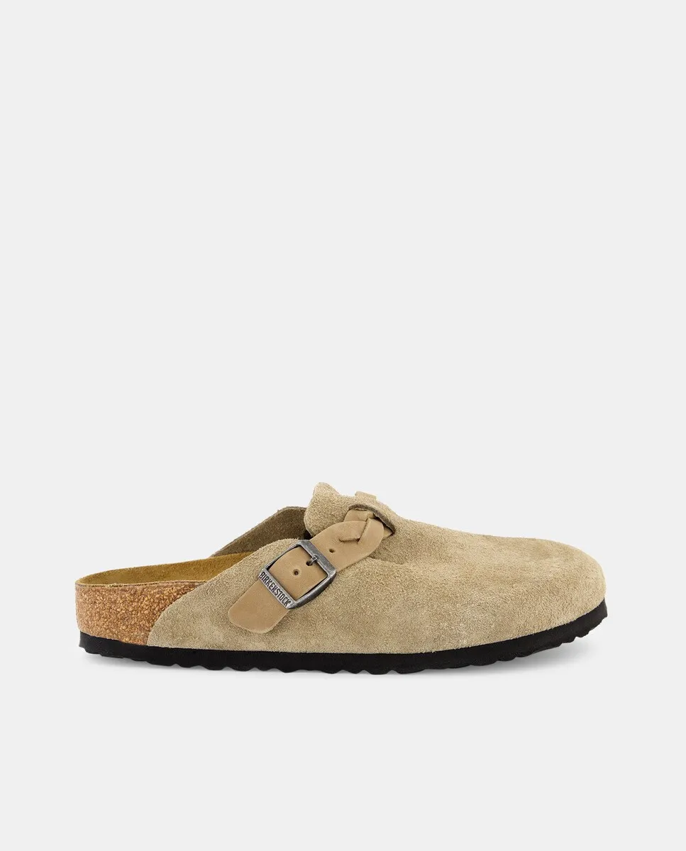 

Женские замшевые сабо Boston Birkenstock, цвет Topo