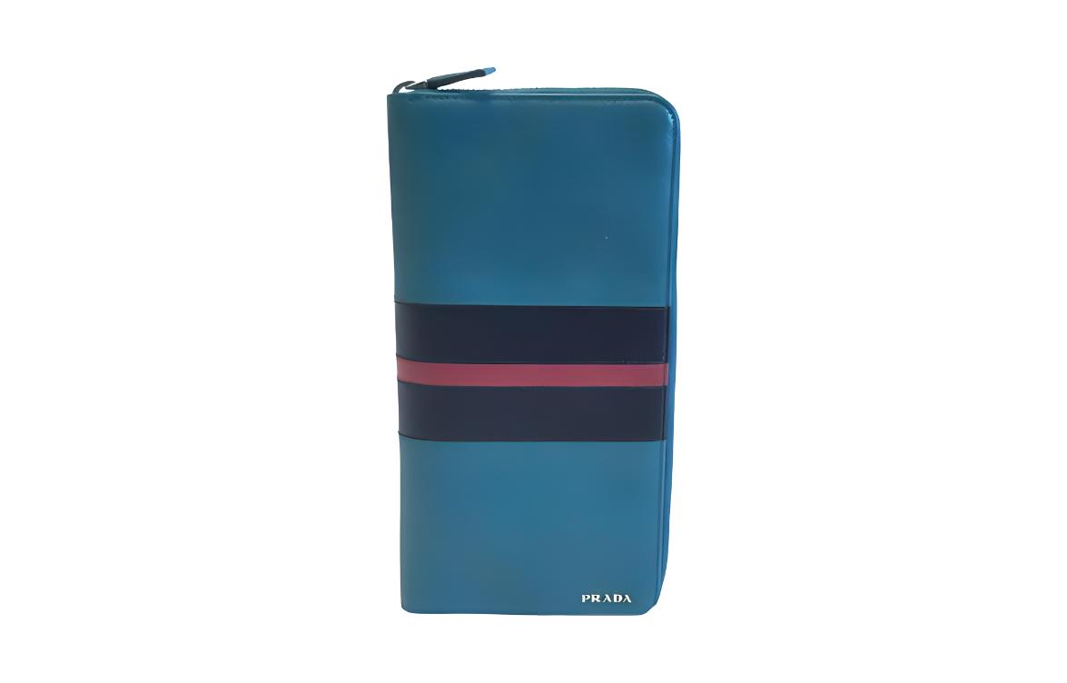 

PRADA Кожаный мужской кошелек клатч крупный клетчатый красно-черный