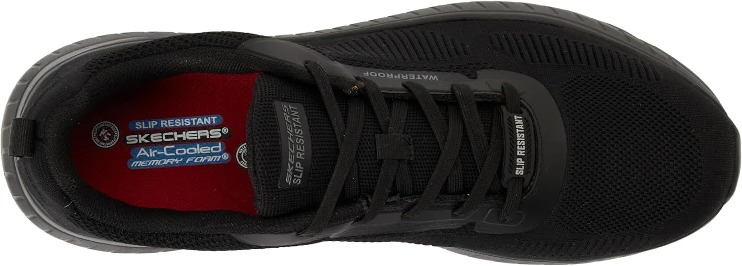 Мужские рабочие медицинские ботинки Skechers Squad Chaos Sr Parley, Black Textile Synthetic — фото 3