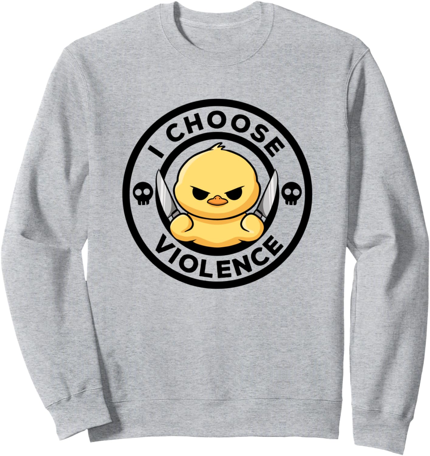 

Сегодня я выбираю насилие. Утка. Ирония и цирк. Забавная толстовка с уткой Choose Violence Today Duck Lover Sarcastic Duck, серый