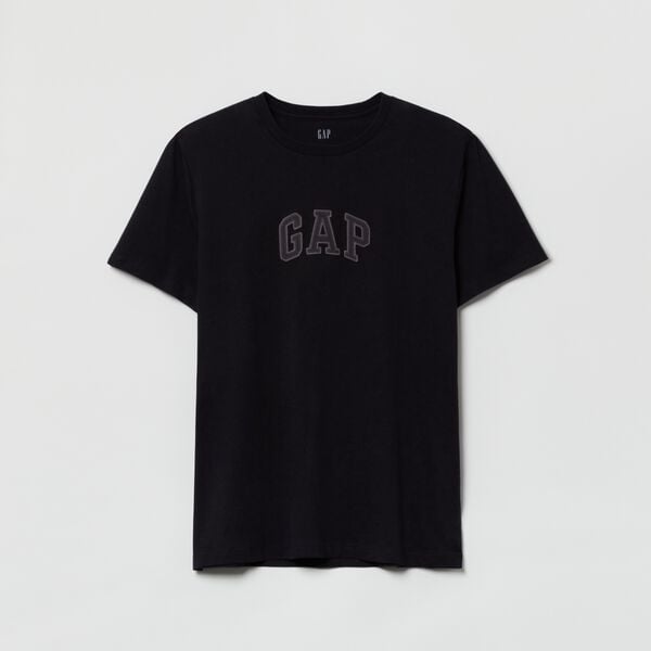 

Футболка из хлопка с вышитым логотипом Gap, черный