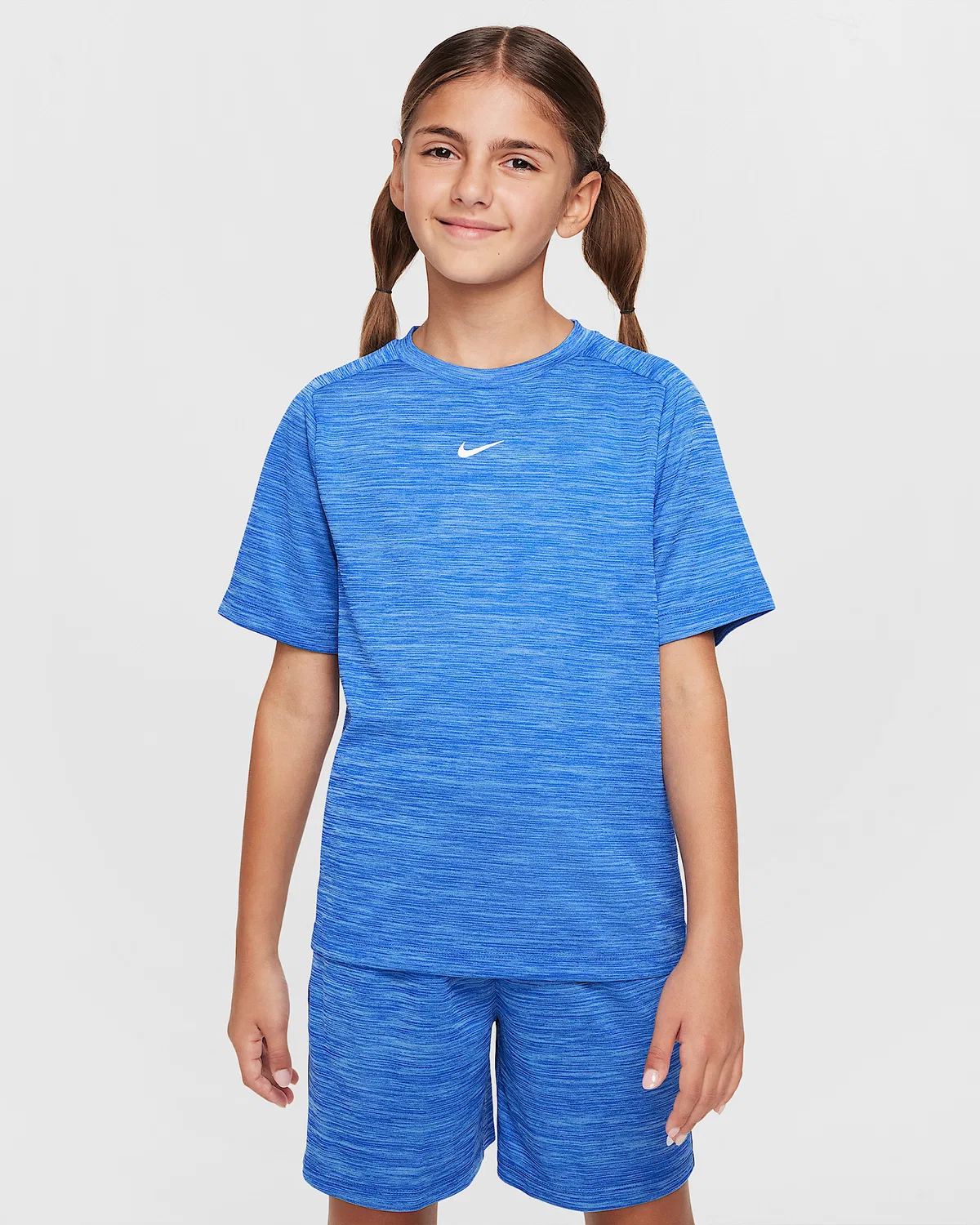 Большие детские Dri-FIT короткий рукав топ Nike Multi, Game Royal/University Blue/White