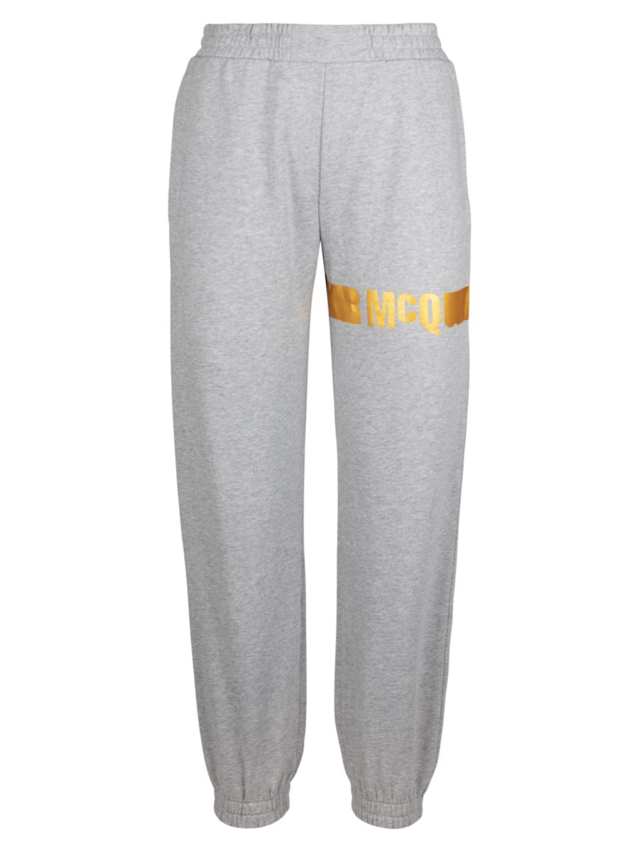 

Спортивные брюки с логотипом и фольгированной печатью McQueen, серый