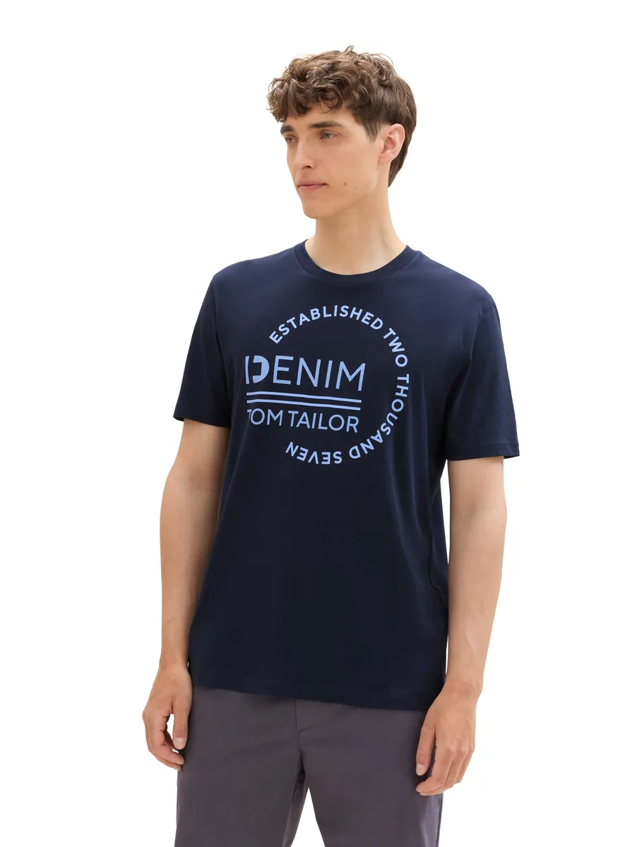 

Джинсовая футболка TOM TAILOR с принтом логотипа Tom Tailor Denim, синий