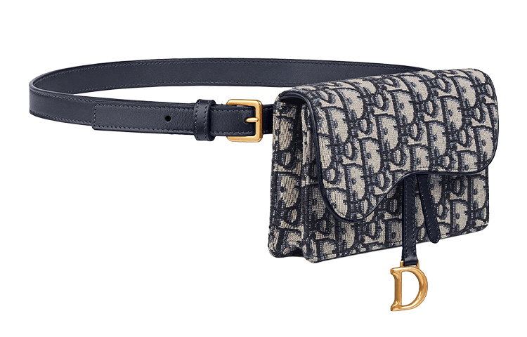 DIOR Сумка через плечо Saddle Embroidery Saddle Bags, фанни-пак, женская, джинсовый синий — фото 2