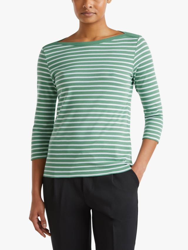 

Топ с рукавами в полоску 3/4 Benetton, цвет Forest Green