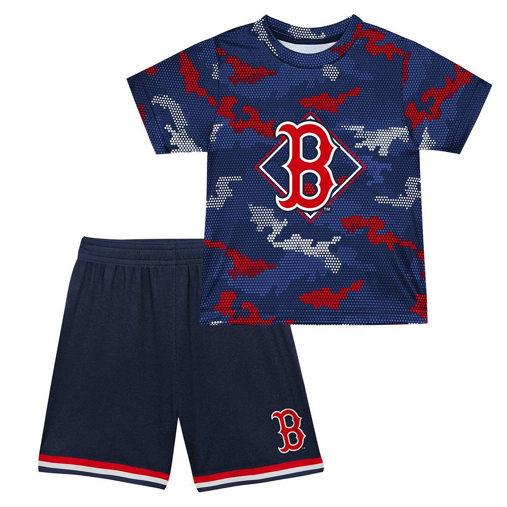 

темно-синий комплект футболки и шорт с фирменным логотипом Toddler Fanatics Boston Red Sox Field Ball, цвет Rsx Navy