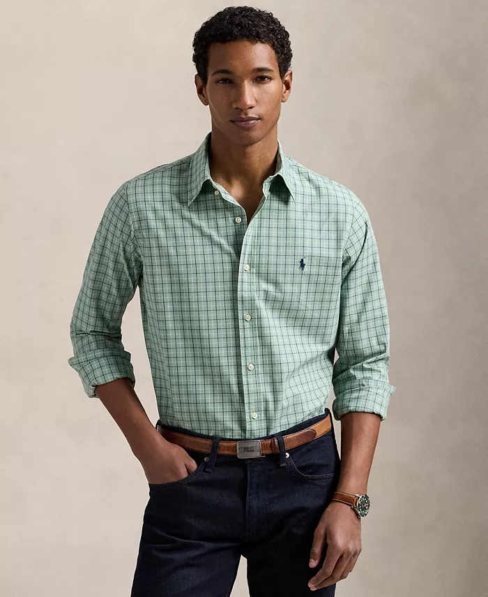 

Мужская классическая рубашка из стрейч-поплина Polo Ralph Lauren, зеленый