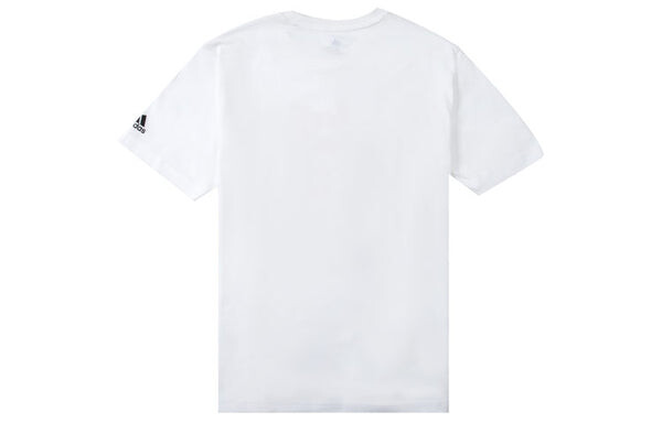 Футболка Men's adidas Rose Logo Cartoon Ross Pattern Printing Casual Round Neck Short Sleeve White T-Shirt, мультиколор — фото 2