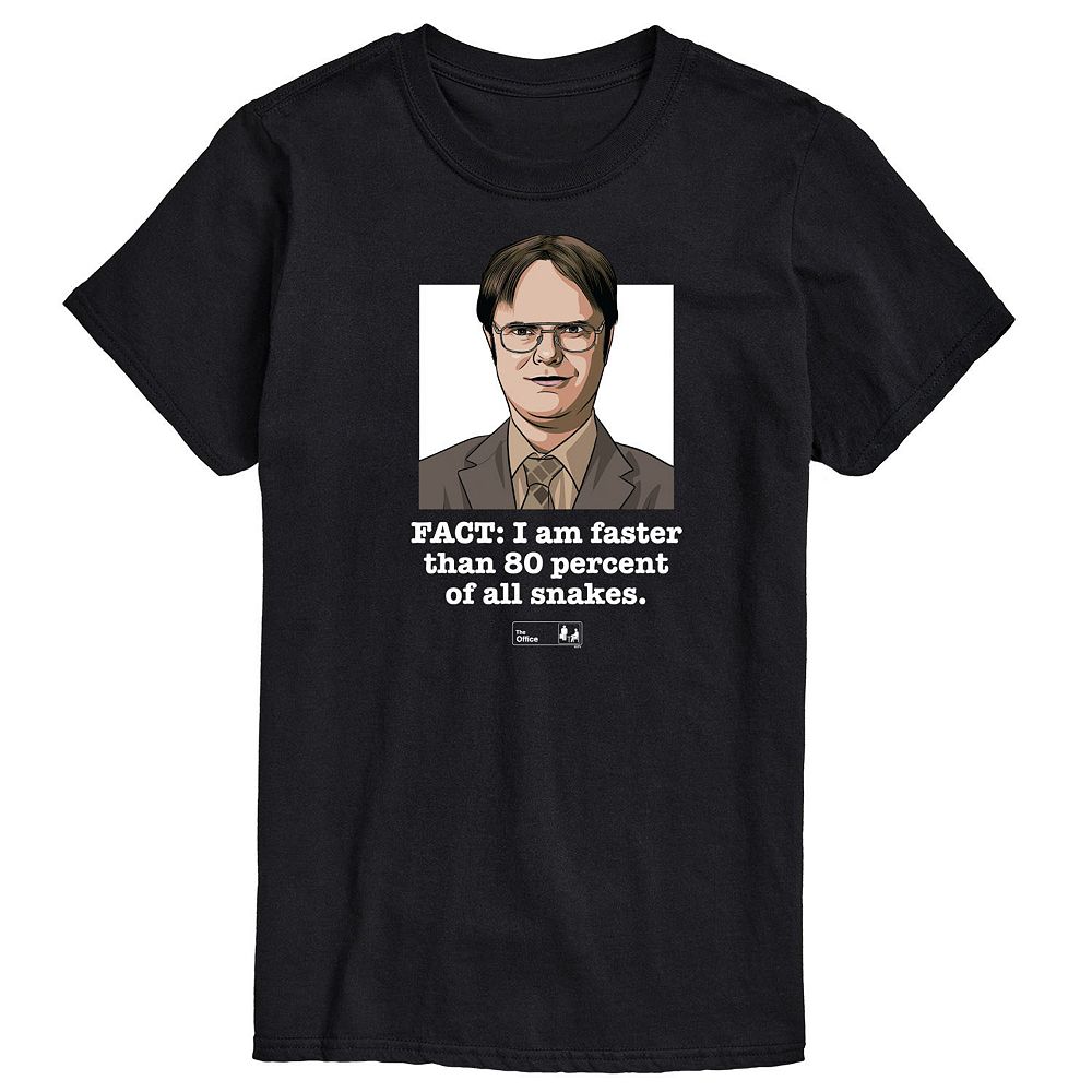 

Мужская футболка с рисунком The Office Dwight Facter Faster Licensed Character, черный