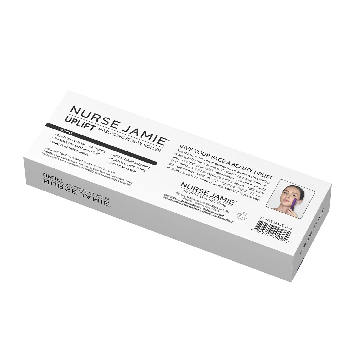 Массажный ролик для лица Nurse Jamie Uplift с 24 камнями для моделирования, подтяжки и уменьшения отечности., Gift Purple — фото 4