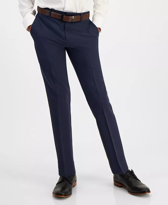 

Брюки классические для мальчиков Big Boys Slim Fit, облегающие, с эластичной тканью, машинная стирка Kenneth Cole Reaction, синий