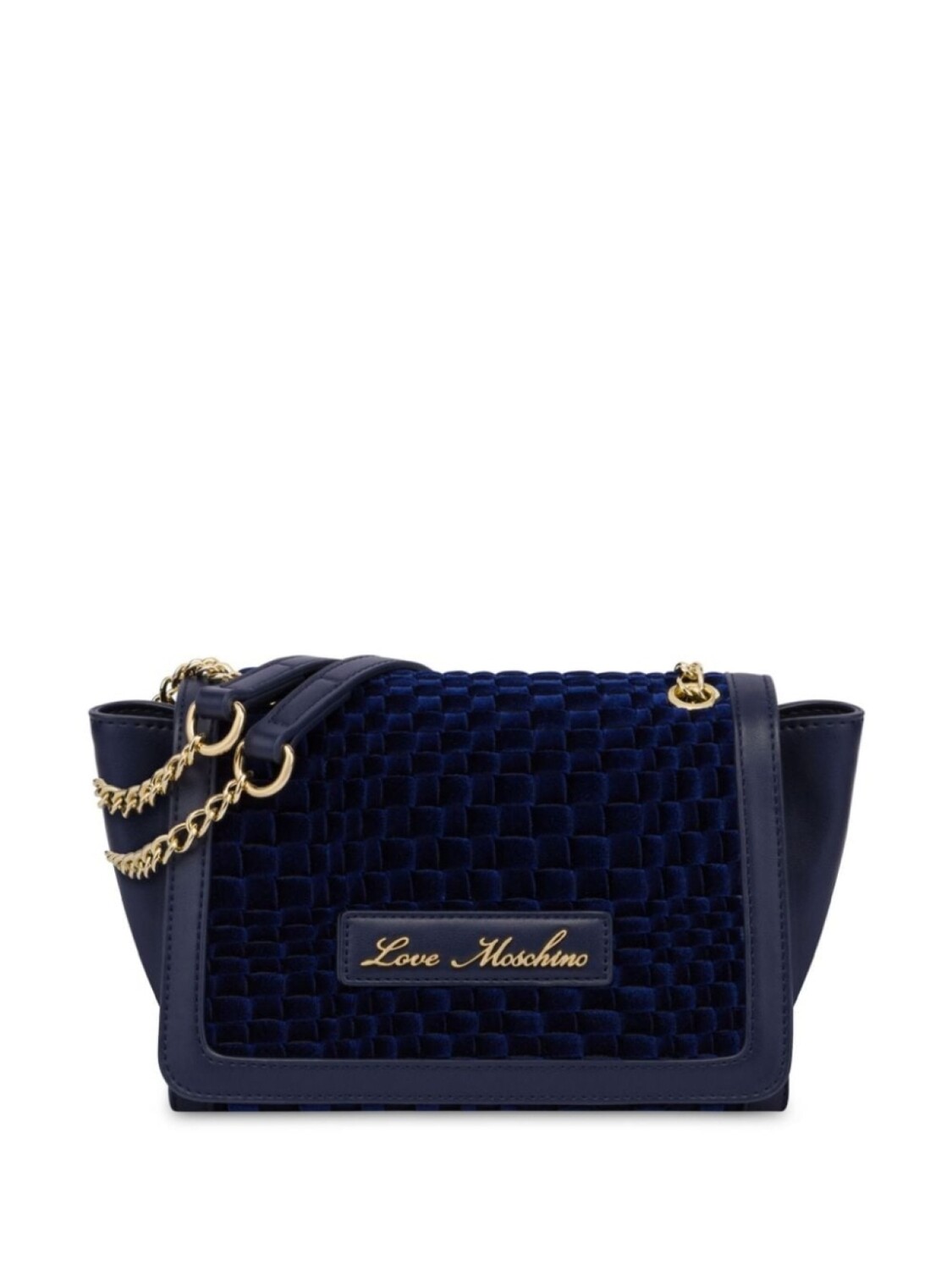 

Love Moschino плетеная сумка через плечо, синий